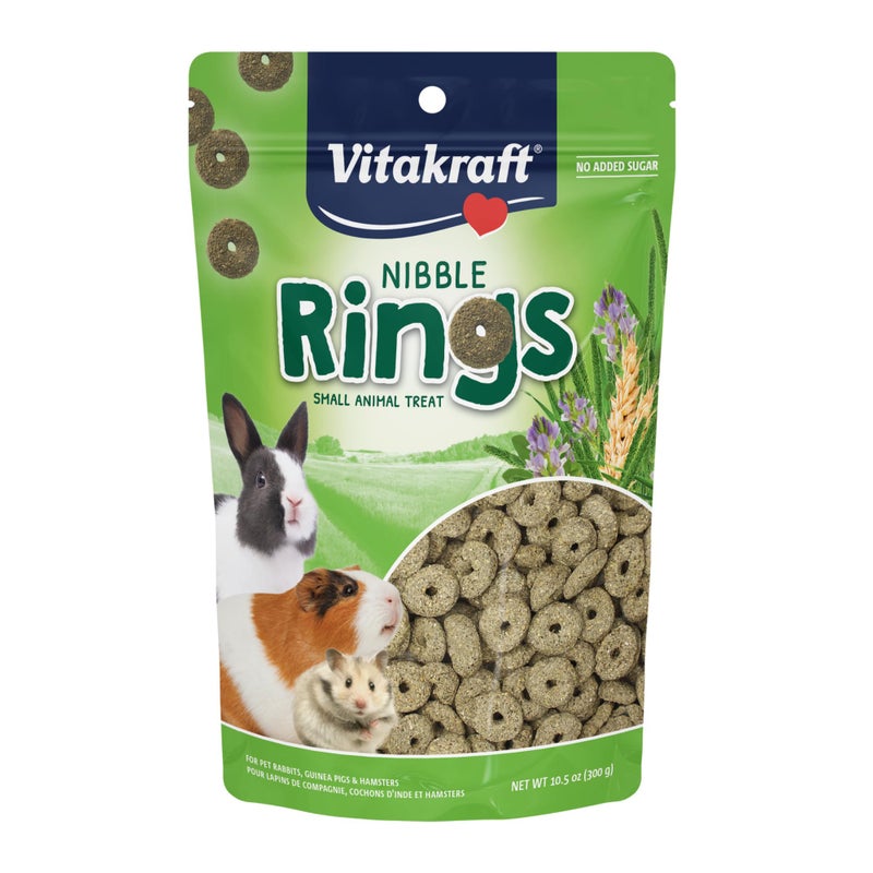 Vitakraft Nibble Rings Small Animal Treats - Crunchy Alfalfa Snack - For Rabbits, Guinea Pigs, Hamsters, and More - Image 1