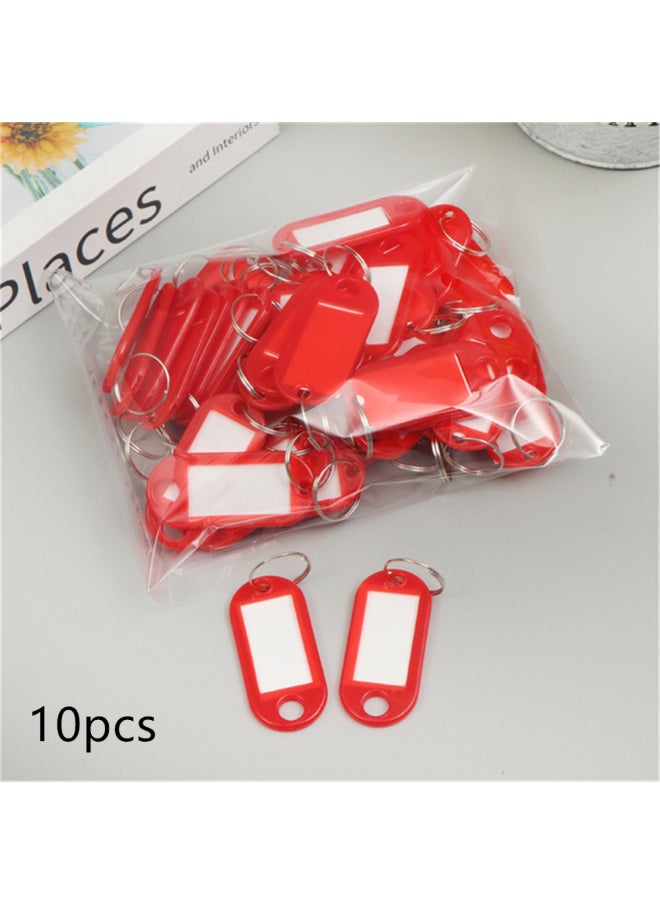 Generic 10pcs Multicolor Plastic Keychain Luggage ID Name Tags Hotel Number Classification Card for Women Men Car Bag Backpack Pendant-Color:A  - Image 1