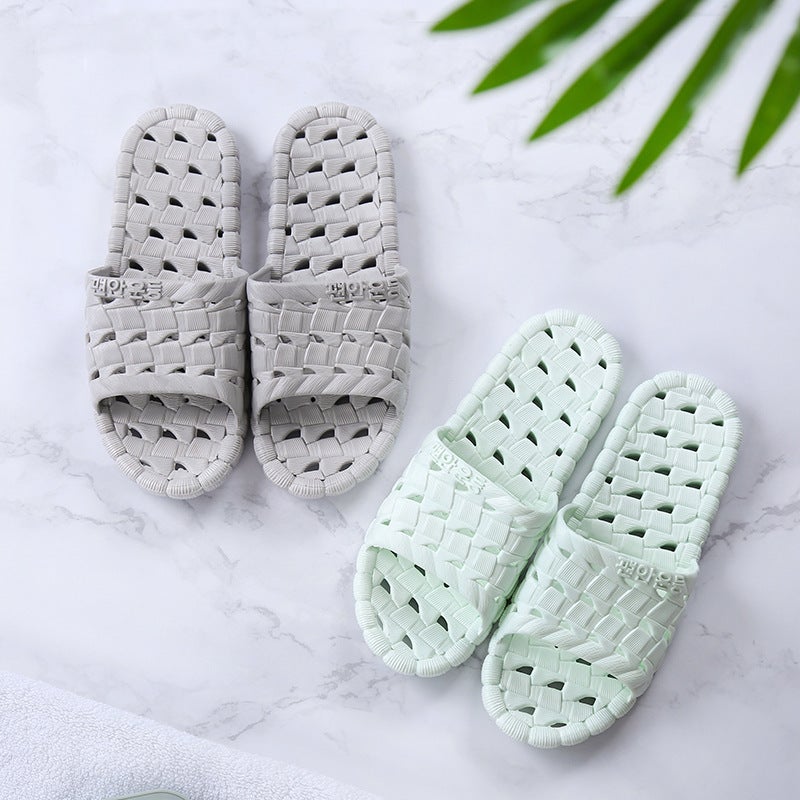 New Hollow Non-Slip Plastic Home Slippers for Women Grey  - Image 5