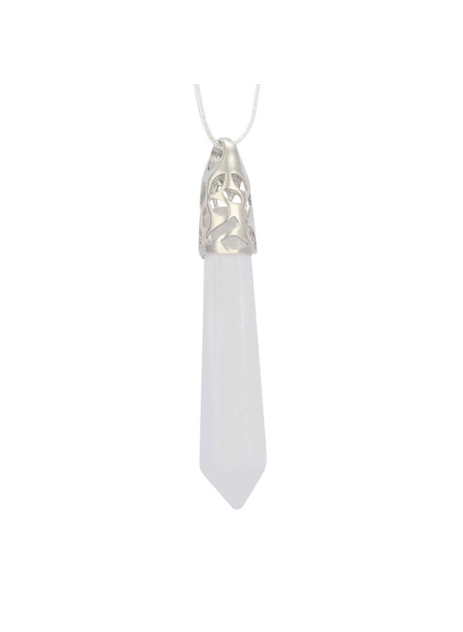 Gemstone Bullet Pendant Necklace, Reiki and Chakra Gemstones, 18" Healing Quartz Crysta  - Image 1
