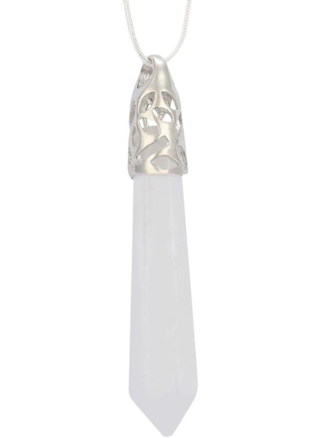 Gemstone Bullet Pendant Necklace, Reiki and Chakra Gemstones, 18" Healing Quartz Crysta  - Image 2