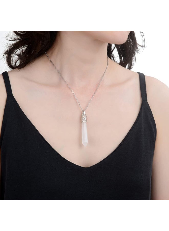 Gemstone Bullet Pendant Necklace, Reiki and Chakra Gemstones, 18" Healing Quartz Crysta  - Image 3