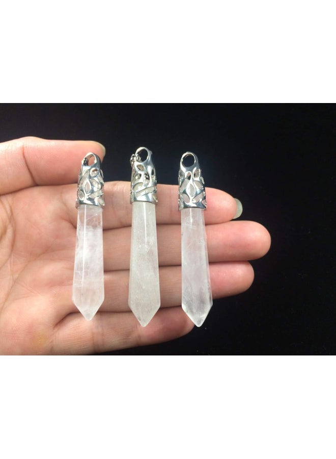 Gemstone Bullet Pendant Necklace, Reiki and Chakra Gemstones, 18" Healing Quartz Crysta  - Image 4