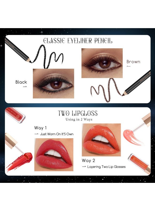 كولور_نيمف مجموعة مكياج للمبتدئين مع حقيبة قطار للمراهقين، مجموعة هدايا مكياج للفتيات تتضمن 32 لونًا لظلال العيون وكريم أحمر الخدود وملمع الشفاه وفرشاة (أبيض) - Image 4