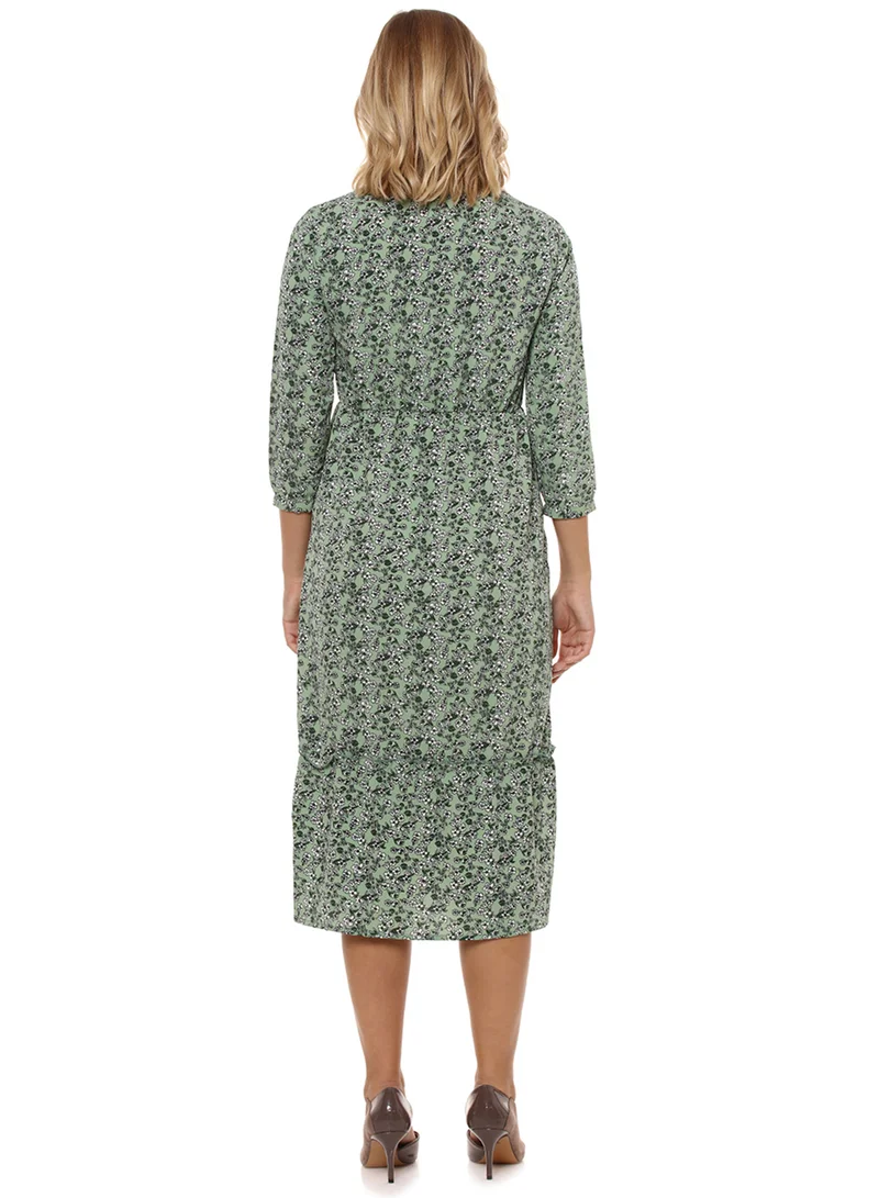 Pinacolada  Women's Sage Green Button-Front Midi Dress for Women | Best Price UAE