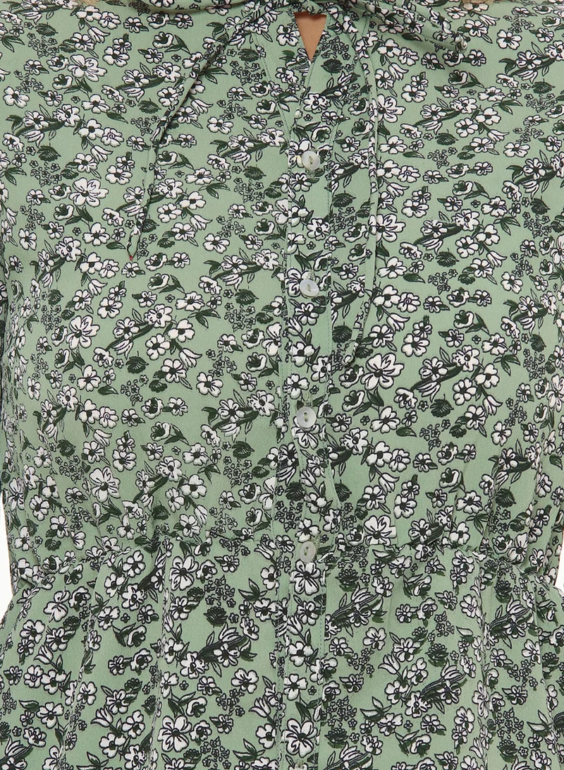Pinacolada  Women's Sage Green Button-Front Midi Dress for Women | Best Price UAE