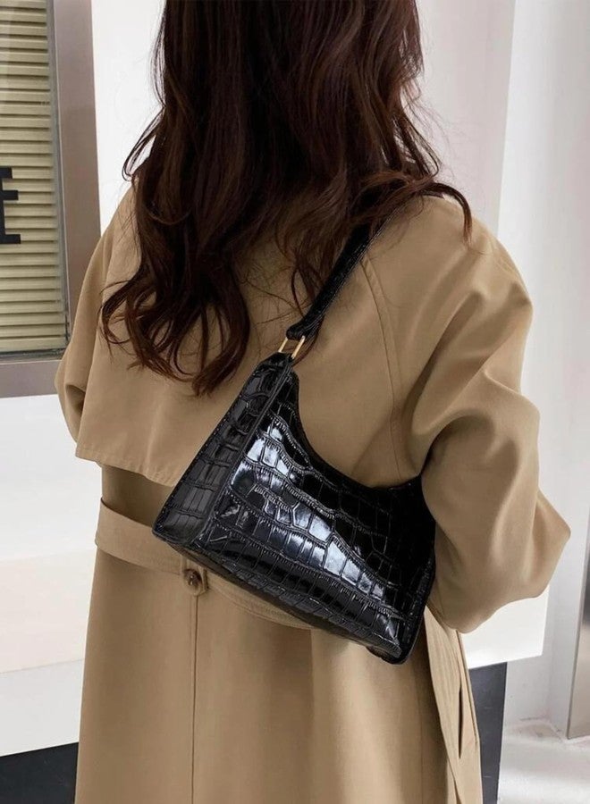 LIKE STYLE Textured PU Leather Handbag with Zip Closure, Spacious Compartment, Daily Use (Black) - Image 3