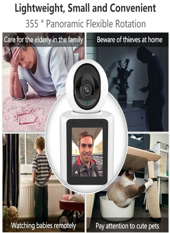 Generic - Full HD1080p WIFI Camera Auto Tracking One Click Video Call With Screen Indoor Baby Monitor Security CCTV Surveillance Camera - Image 1