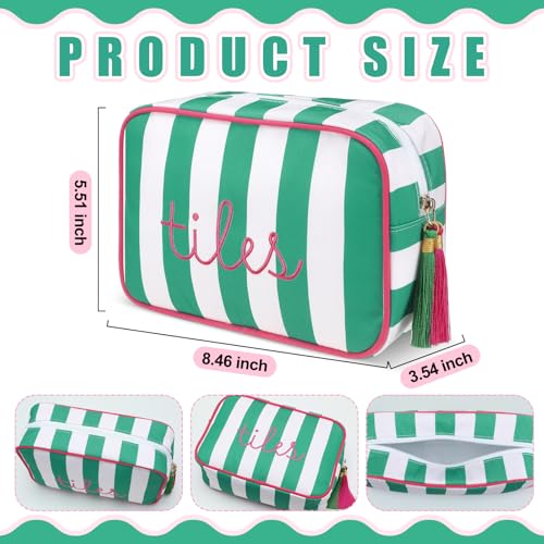 Sanwuta Mahjong Tile Bag with Zipper Striped Embroidered Mahjong Storage Pouch Mah Jong Bags for Tiles Board Game Pieces Game Party Travel Gatherings AccessoriesGreenClassic - Image 5