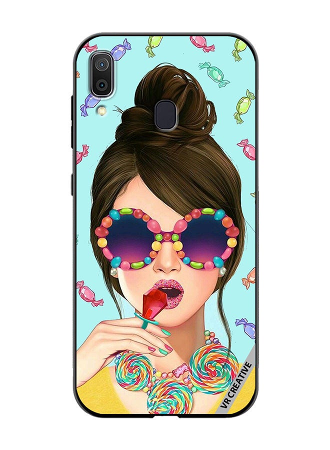 VR CREATIVE غطاء حماية لهاتف سامسونج جالاكسي A30 بتصميم فتاة أنيق متعدد الألوان - Image 1