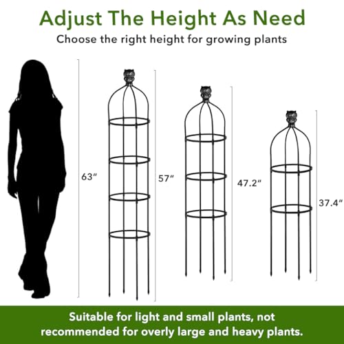 HASTHIP® 145cm Climbing Trellis Garden Owl Topper Decorative Plant Flower Trellis Garden DIY Adjustable Climbing Flower Plants Pot for Clematis, Climbing Roses, Tomatoes, Ivy - Image 4