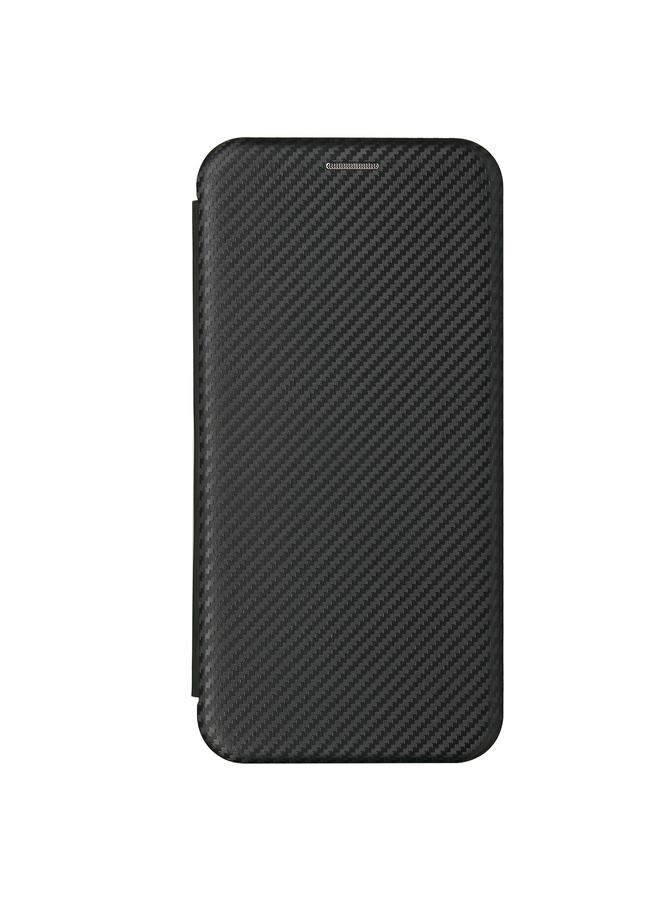 اس-توب جراب لهاتف Samsung Galaxy A52 5G / 4G مصنوع من ألياف الكربون بتصميم أفقي قابل للطي مصنوع من مادة TPU + PC + جلد PU مع فتحة للبطاقات - Image 2