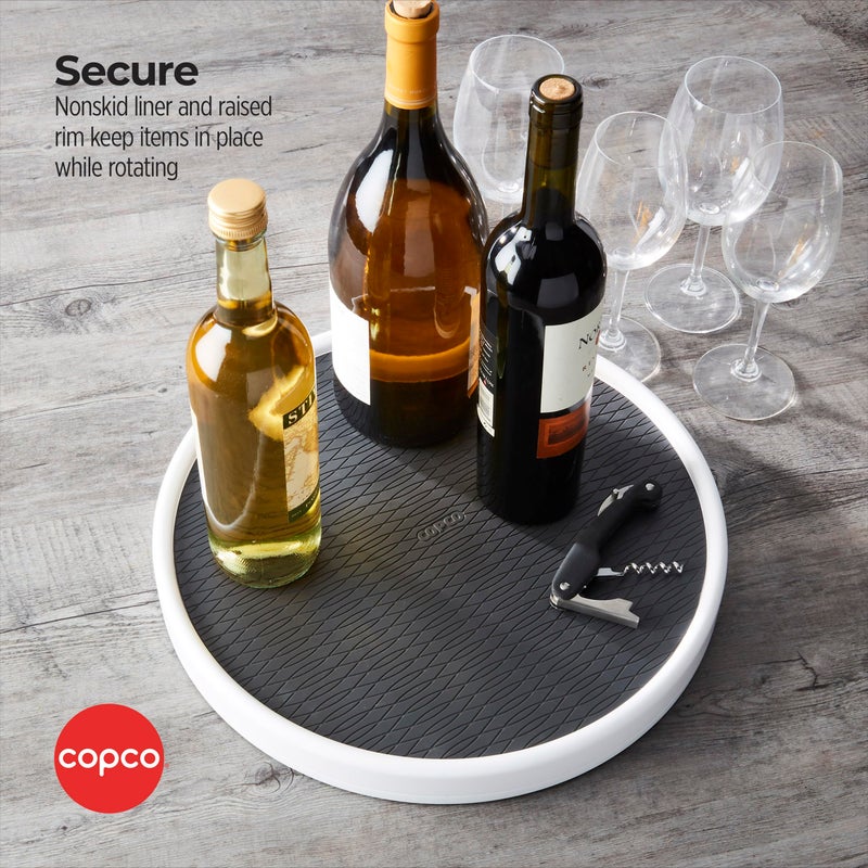 Copco Pro 15-Inch Lazy Susan Turntable, Non-Skid Pantry or Cabinet Organizer for Spices, Condiments, and Bottles, Smooth Rotation, Charcoal Finish - Image 4
