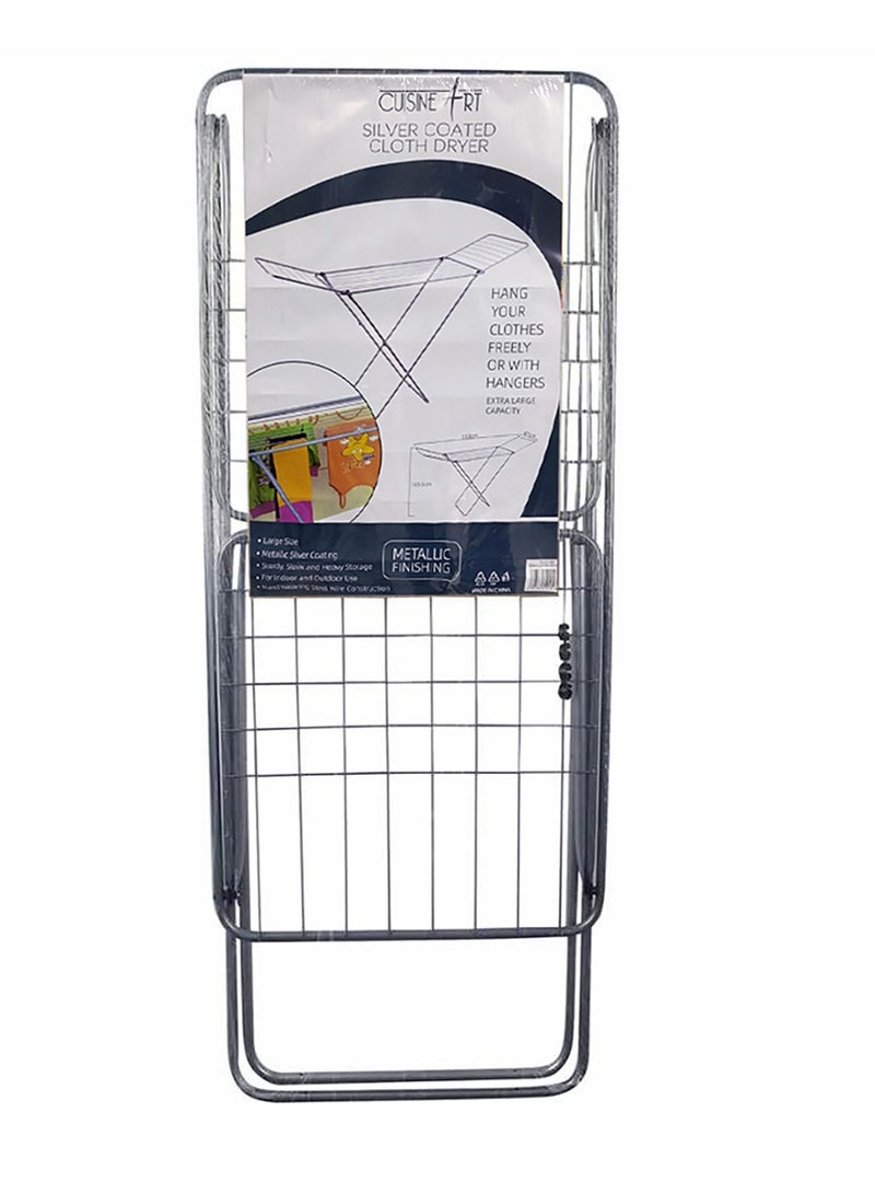 كويزين أرت مجفف ملابس  متر - رف تجفيف قابل للطي بإطار وأرجل فضية - Image 3