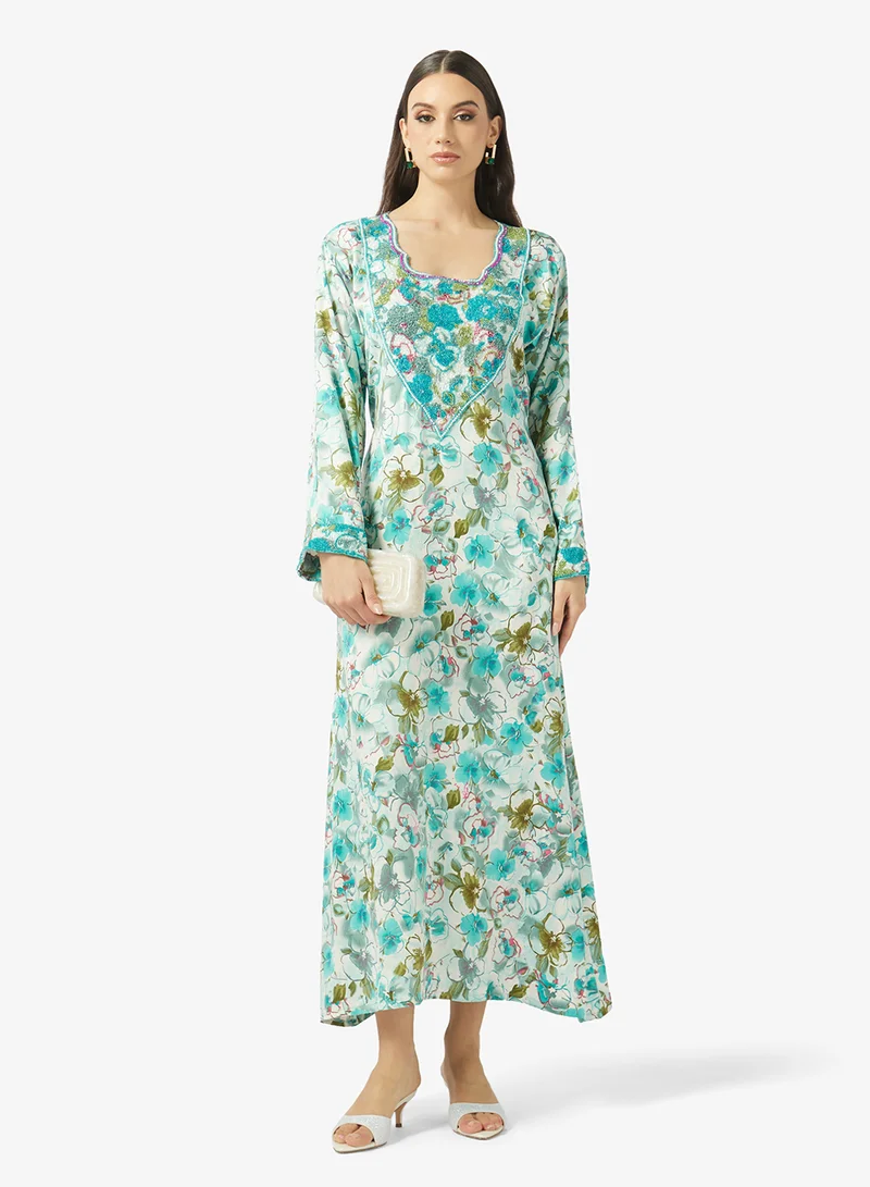 Arabian Closet  Embellished Belted Jalabiya for Women | Best Price UAE