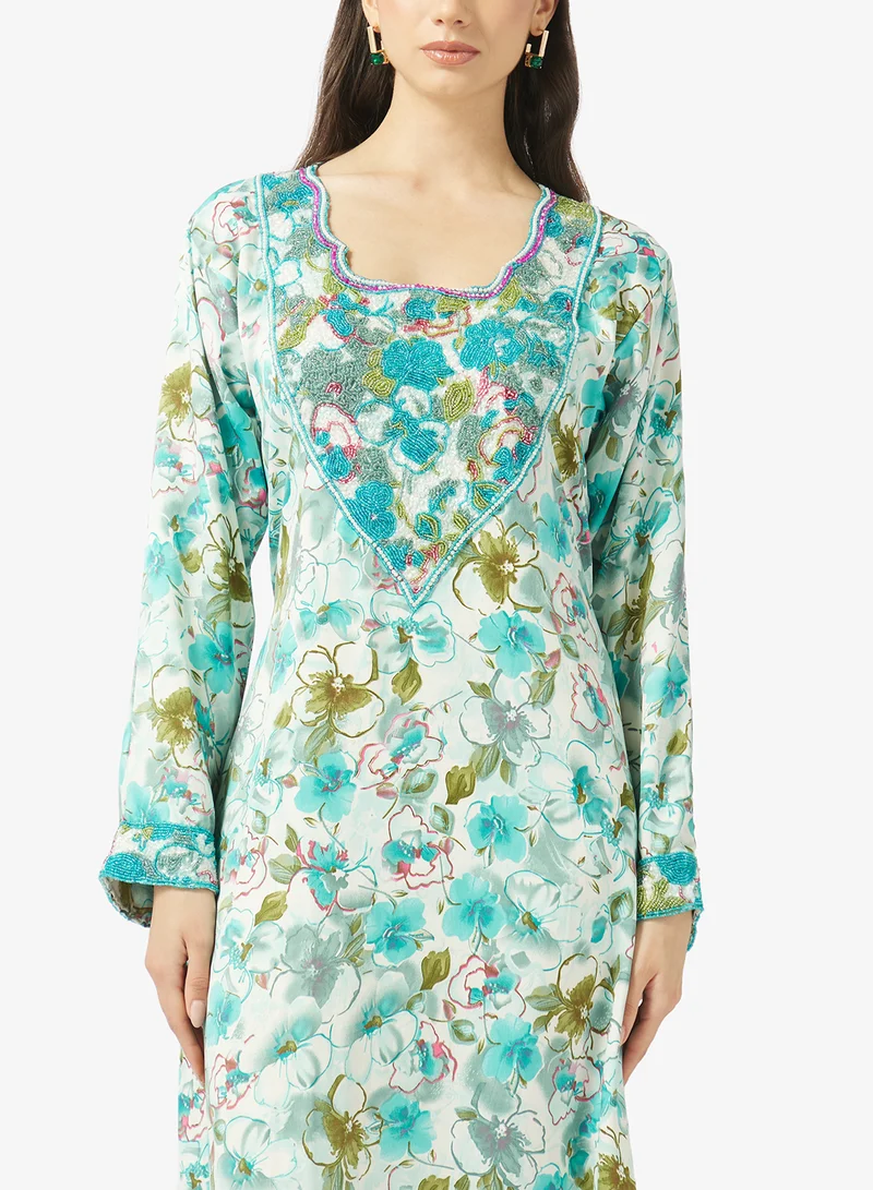 Arabian Closet  Embellished Belted Jalabiya for Women | Best Price UAE