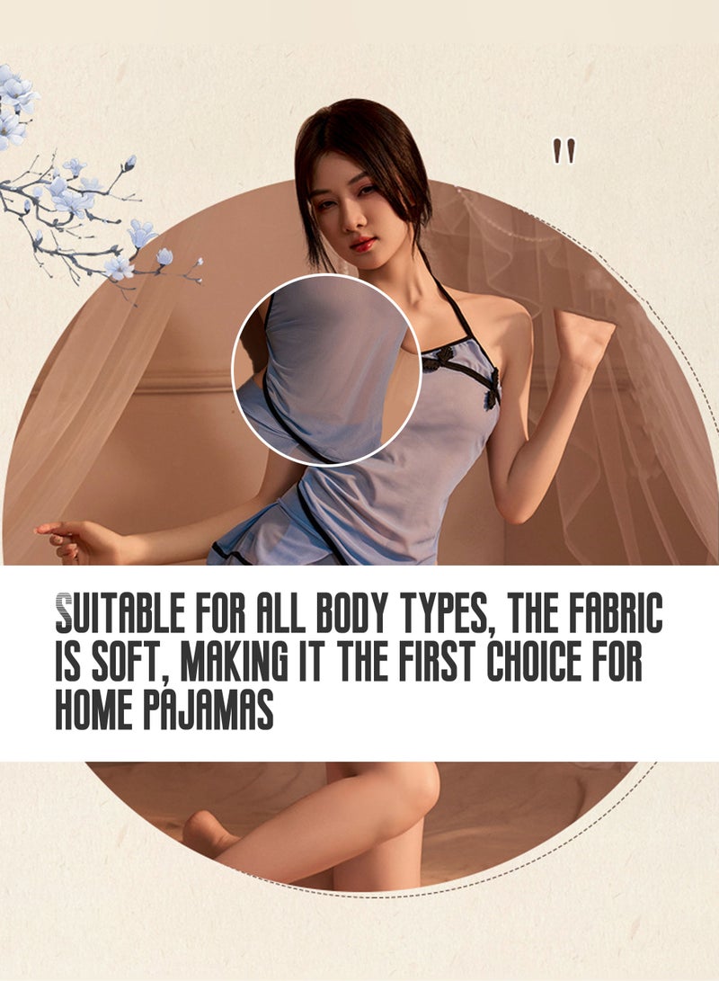 Ocean Sweet family suit, bedroom pajamas and overalls (blue) - Image 2