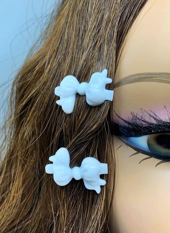 Tara Girls Super Cute Self Hinge Plastic Mulit Design Hair Barrettes Selection. 42 pc white bow shape - Image 5