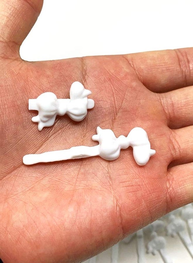 Tara Girls Super Cute Self Hinge Plastic Mulit Design Hair Barrettes Selection. 42 pc white bow shape - Image 4