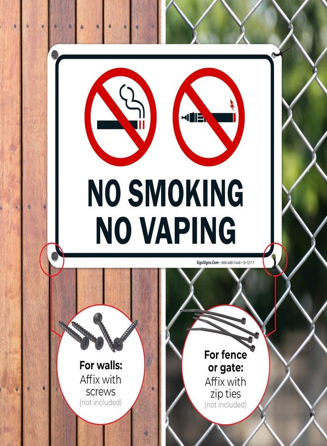 سيجو ساينس لافتة "ممنوع التدخين، ممنوع التدخين الإلكتروني" (عبوة من 4 لافتات) مقاس 10×7 بوصة، مصنوعة من الألومنيوم المقاوم للصدأ بسماكة 0.040 بوصة، مقاومة للبهتان، صنع في الولايات المتحدة الأمريكية بواسطة Signs - Image 4