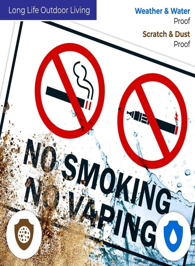 سيجو ساينس لافتة "ممنوع التدخين، ممنوع التدخين الإلكتروني" (عبوة من 4 لافتات) مقاس 10×7 بوصة، مصنوعة من الألومنيوم المقاوم للصدأ بسماكة 0.040 بوصة، مقاومة للبهتان، صنع في الولايات المتحدة الأمريكية بواسطة Signs - Image 5