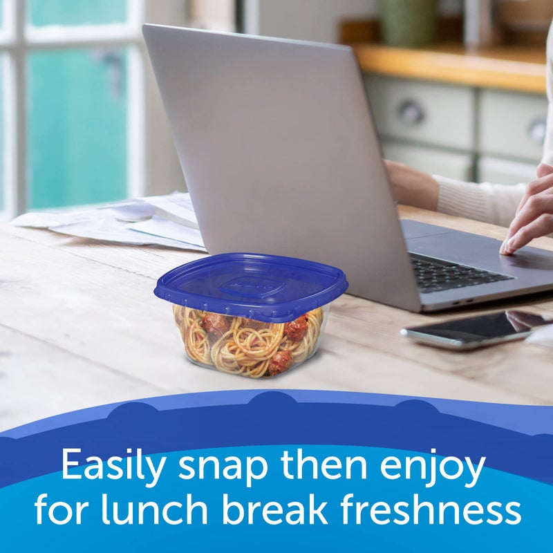 زيبلوك Ziploc تخزين الطعام حاويات الإعدادية قابلة لإعادة الاستخدام لتنظيم المطبخ Smart Snap Technology غسالة الصحون آمنة Mini Rectangle 24 COUNT - Image 4