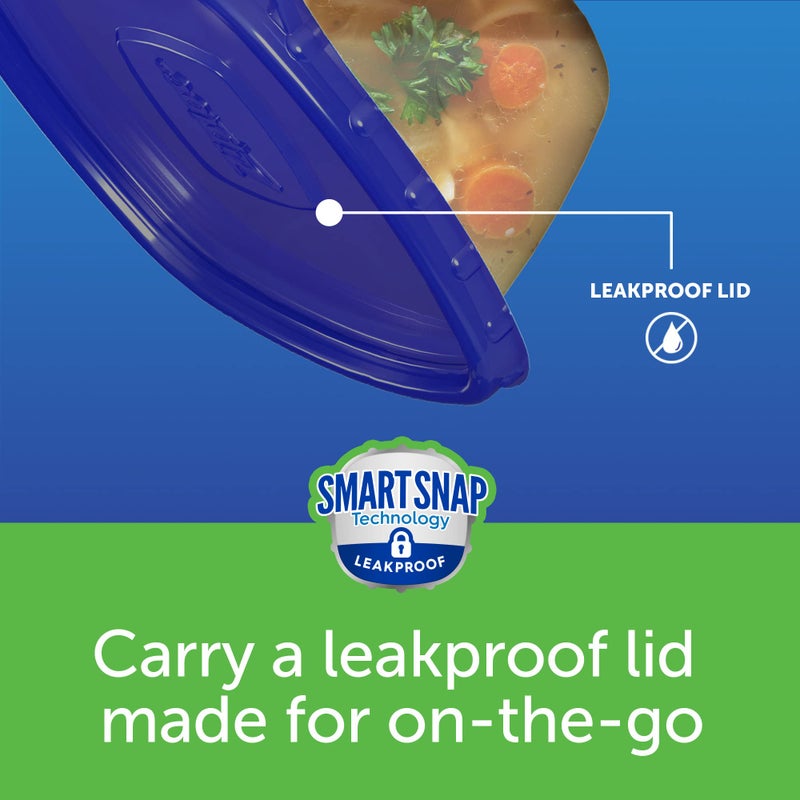زيبلوك Ziploc تخزين الطعام حاويات الإعدادية قابلة لإعادة الاستخدام لتنظيم المطبخ Smart Snap Technology غسالة الصحون آمنة Mini Rectangle 24 COUNT - Image 5