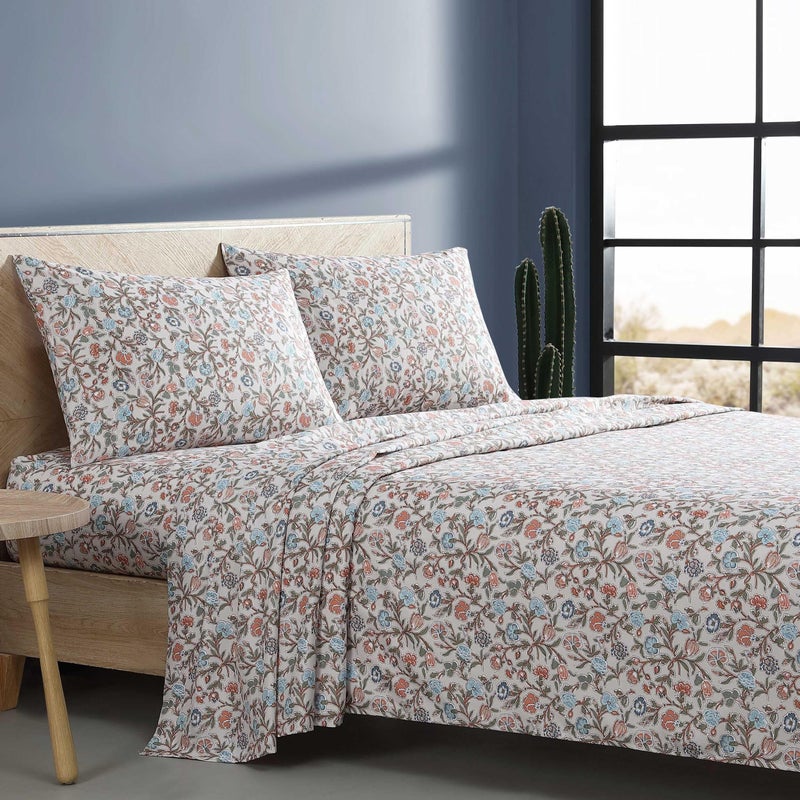 Wrangler - Full Sheet Set  Silky & Lightweight Bedding Set  Floral Home Decor  Oeko-Tex Certified (Westward Floral Beige  Full) - Image 2