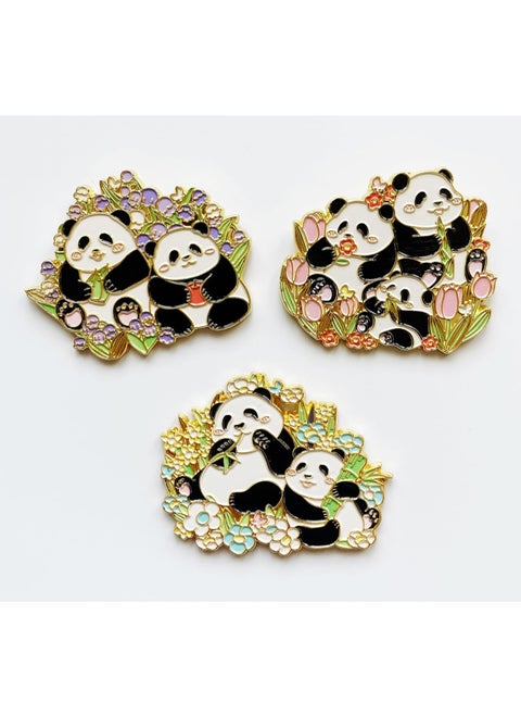 3 pieces of Fridge Magnets Panda Magnets Refrigerator Magnets Metal Magnets Office Magnet Whiteboard Magnets Decorative Magnets Metal Panda Magnets dinner bamboo and family