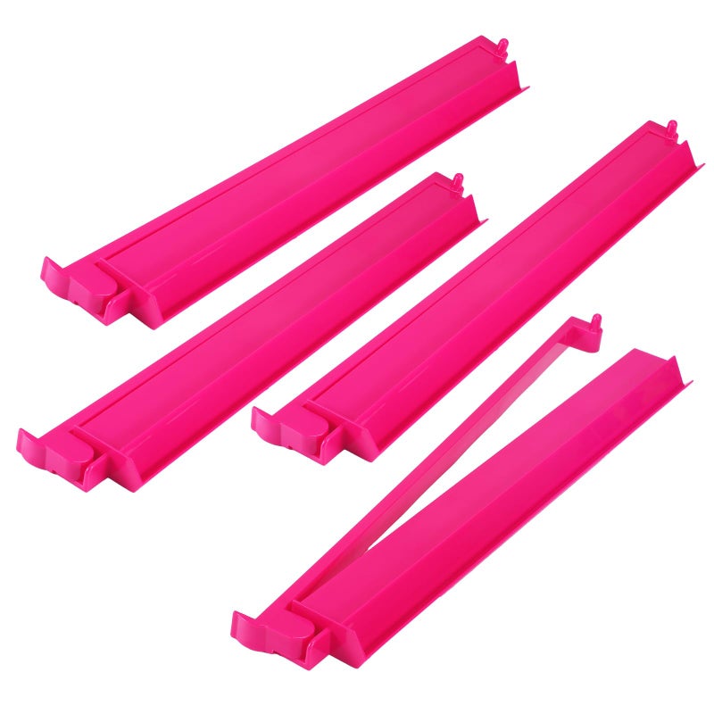 LaRandom 4 Pcs 187 Inch Hot Pink Acrylic Mahjong Tile Racks with Pushers for Game Night American Mahjong Racks Tile Set for Mah Jong Lovers and Beginners - Image 3