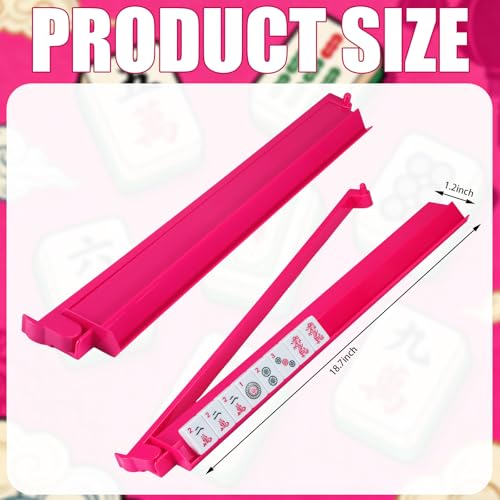 LaRandom 4 Pcs 187 Inch Hot Pink Acrylic Mahjong Tile Racks with Pushers for Game Night American Mahjong Racks Tile Set for Mah Jong Lovers and Beginners - Image 5