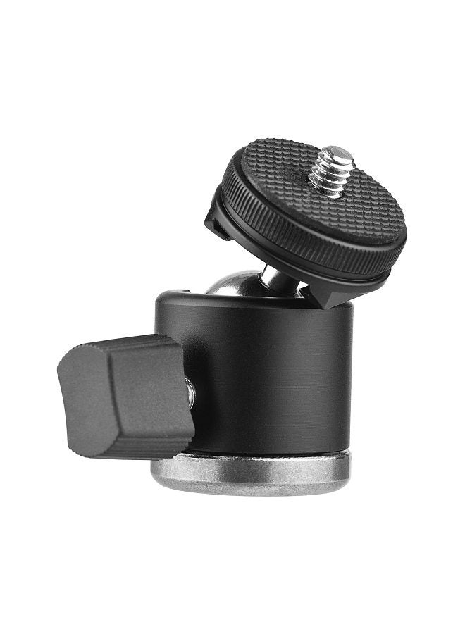 2-in-1 1/4 Screw Cold Shoe Mount Ball Head 360° Rotatable Dual Use Mini Ball Head Aluminum Alloy Ball Head for Camera Phone Holder Tripod Video Light  - Image 1