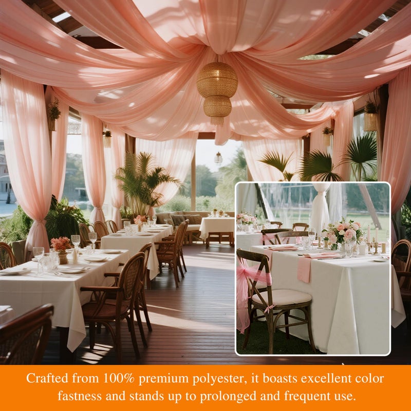 BIGTONE 12 Pack White Rectangle Tablecloth 60 x 102 Inch, Cross Ribbon Packing Reusable Table Clothes for 6 Foot Tables, Wrinkle Resistant Polyester Fabric Table Cover for Wedding, Party, Banquet - Image 2