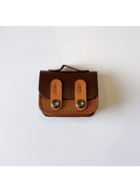 Simple For Apple Earphone Case Bluetooth Headset Pro2 Pink Earphone Case Vermilion AirPods Flip Case Ear-Color:[dark Brown Flip Backpack]-Applicable Models:【Airpods 4】
