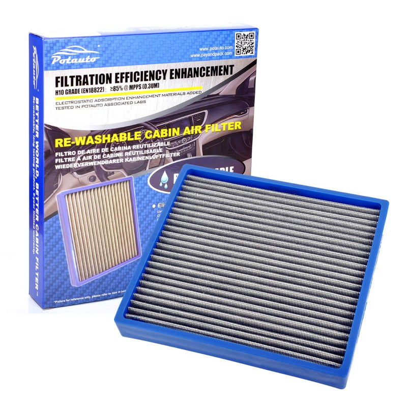 POTAUTO MAP 5001 CF10285 ReWashable Car Cabin Air Filter Replacement for JAGUAR LAND ROVER LEXUS PONTIAC SCION SUBARU TOYOTA