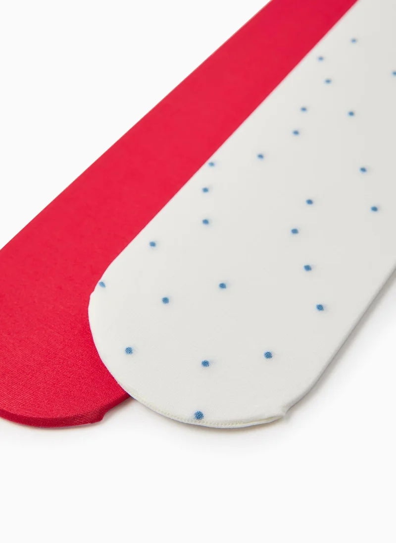 زيبي 2-Pack Microfiber Tights for Girls, Red/White