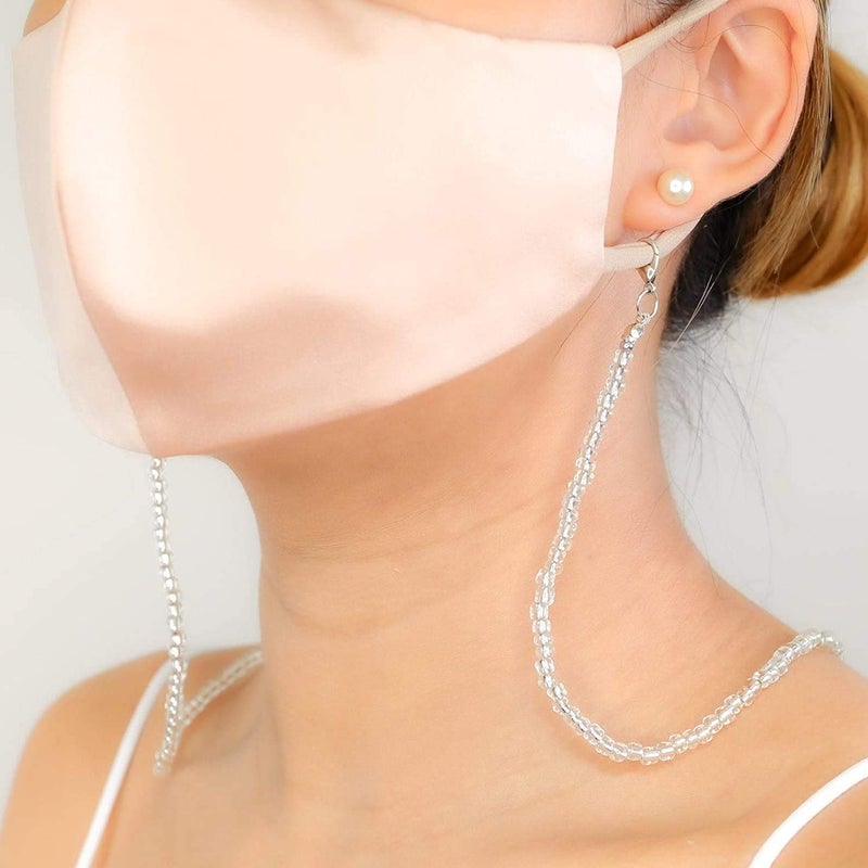FEMEO superb looking Face Mask Glass Beaded Lanyards With Box Mask Necklace Holders Eyeglass Beaded Chains Stylish Mask Lanyard Anti-Lost Strap for Women Men Kids 23 inch (SET OF 3) - Image 3