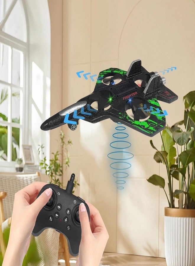 ocvito Fighter Plane RC Plane - 2.4 GHz Remote Controlled Fighter Plane || RC Airplane Easy to Fly Stable Jet Fighter Toys for Kids || LED Lights, 360 Degree Hovering Airplane and Stun Roll. (Green) - Image 2