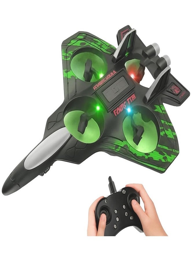 ocvito Fighter Plane RC Plane - 2.4 GHz Remote Controlled Fighter Plane || RC Airplane Easy to Fly Stable Jet Fighter Toys for Kids || LED Lights, 360 Degree Hovering Airplane and Stun Roll. (Green) - Image 1