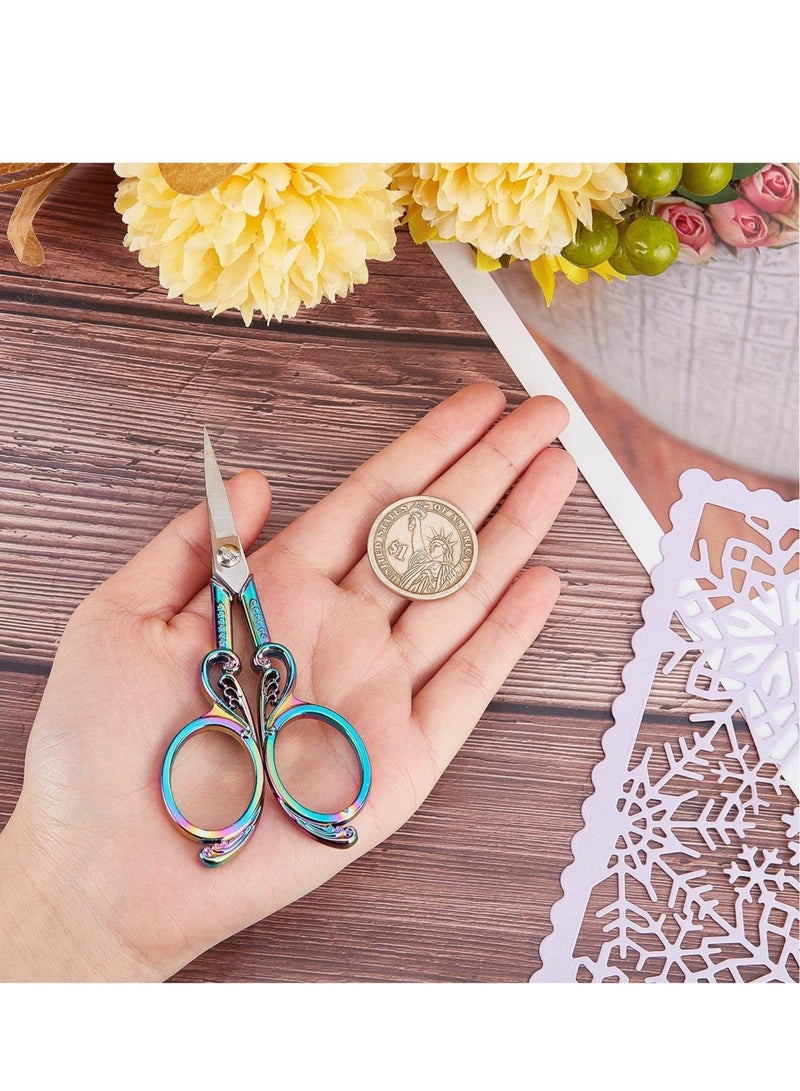 Captaintech Embroidery Sewing Scissors Detail Shears Vintage Sharp Tip Scissor Stainless Steel Scissors for Cutting Fabric Craft Knitting Threading Needlework Artwork Handicraft DIY Tool - Image 2