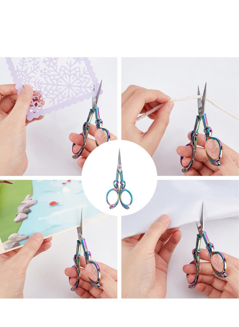 Captaintech Embroidery Sewing Scissors Detail Shears Vintage Sharp Tip Scissor Stainless Steel Scissors for Cutting Fabric Craft Knitting Threading Needlework Artwork Handicraft DIY Tool - Image 3