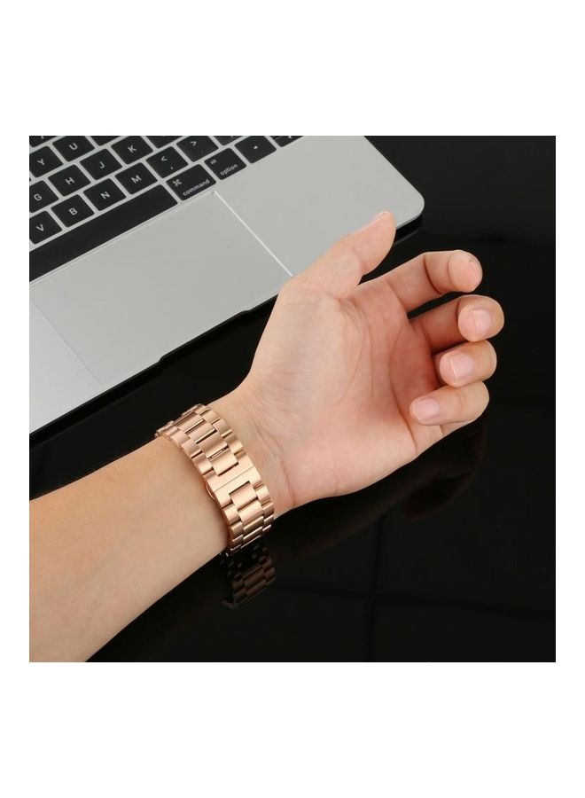 NIBEMINENT Stainless Steel Replacement Band For Apple Watch Series 6/SE/5/4 44mm And 3/2/1 42mm Rose Gold - Image 5