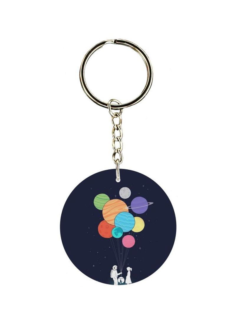 Planets Printed Double Sided Keychain