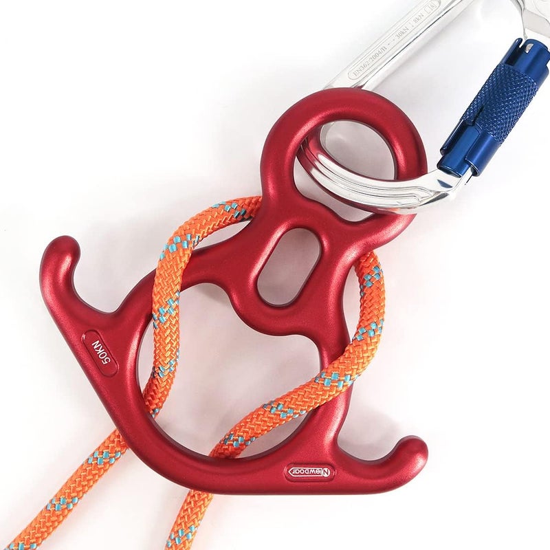 Newdoar 50KN 11000 LBF Rescue Figure,8 Descender Large Bent-Ear Belaying and Rappelling Gear Belay Device for Rock Climbing, Aerial Dance,Ziplining and Peak Rescue 7075 Aluminum Alloy - Image 5