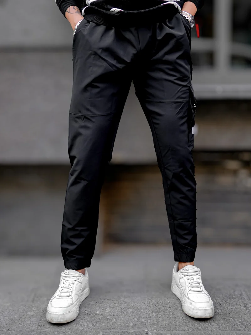 مانياك مانياك رجالي نايلون أسود سادة كارغو