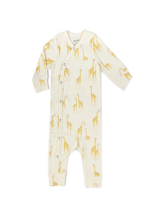 PEHR Kimono Romper Giraffe / 0-3 mos. - Image 1