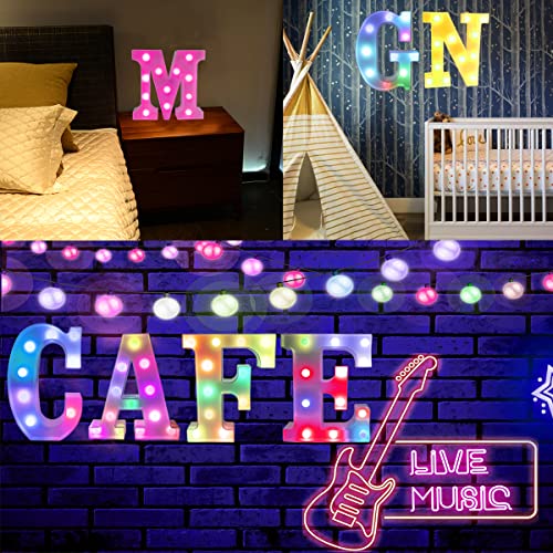 OYCBUZO Light Up Colorful LED Marquee Letter lights, 18 Colors Changing Alphabet Letters Sign with Remote Timer for Night Light Girls Bedroom Wedding Birthday Party Lamp Christmas Home Bar Decor- Colorful S - Image 5