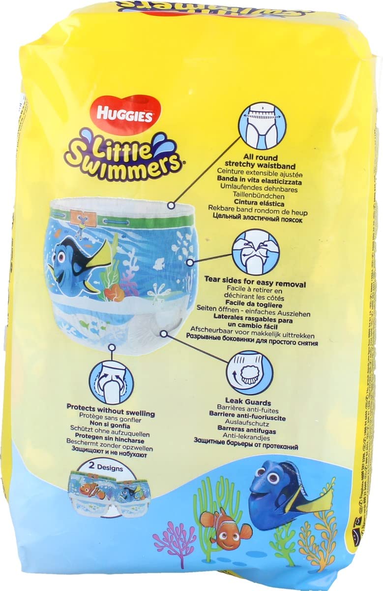 HUGGIES حفاضات السباحة القابلة للتصرف من هاجيز ليتل سويمرز، صغيرة، 12-عدد - وردي/أزرق - Image 4