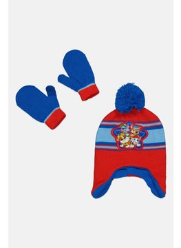 PAW PATROL Toddlers Boy 2 Pcs Beanie And Gloves Set, Red  - Image 1