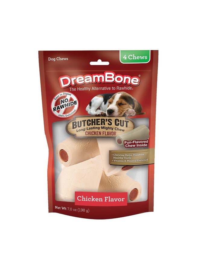 DreamBone Butcher’S Cut Chews 4 Count, RawhideFree Chews For Dogs, With ChickenFlavor Chew Center - Image 1